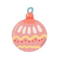 decoração da árvore de natal em forma de bola, ilustração vetorial plana vetor