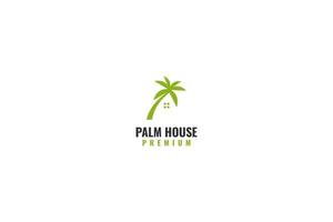 ideia de ilustração de modelo de design de logotipo de casa de palmeira vetor