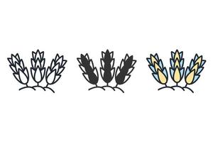 ícones de bagas de trigo simbolizam elementos vetoriais para web infográfico vetor