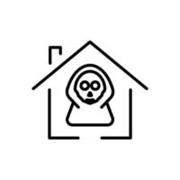 ilustração de ícone de linha de casa assombrada. ícone relacionado ao dia das bruxas. estilo de ícone de linha. design simples editável vetor