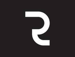 letra de design de logotipo exclusivo r em fundo preto vetor