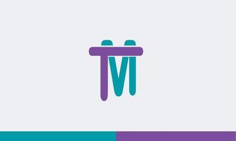 letras do alfabeto iniciais monograma logotipo tm, mt, t e m vetor