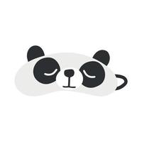 vetor de máscara de olho acessório de noite de sono relaxe descanse em viagem ilustração conjunto de rosto proteção sonolento desenho animado panda adormecido
