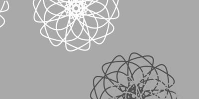 textura de doodle de vetor cinza claro com flores.