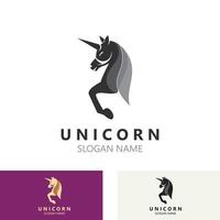 vetor de modelo de cabeça de design de imagem de logotipo de cavalo unicórnio