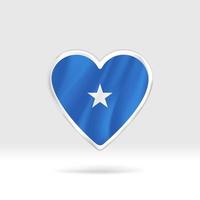 coração da bandeira da Somália. modelo de coração e bandeira de botão prateado. edição fácil e vetor em grupos. ilustração vetorial de bandeira nacional sobre fundo branco.