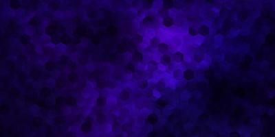 pano de fundo vector roxo escuro com um lote de hexágonos.