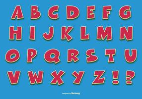 Alfabeto com desenhos animados divertidos vetor