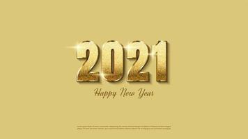 fundo 2021 com glitter dourado luminoso vetor