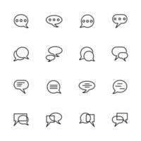 conjunto de ícones de linha relacionado à conversa vetor