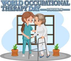 design de texto do dia mundial da terapia ocupacional vetor
