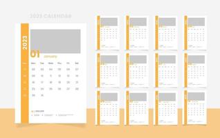 modelo de design de calendário de 12 páginas 2023 vetor