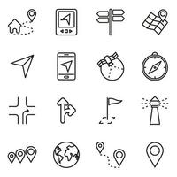 conjunto de ícones de tecnologia de navegação