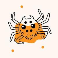 ilustração de um adesivo de aranha com contorno de halloween vetor