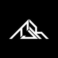 design criativo do logotipo da letra fjk com gráfico vetorial, logotipo simples e moderno fjk em forma de triângulo. vetor