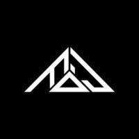 design criativo do logotipo da carta foj com gráfico vetorial, logotipo foj simples e moderno em forma de triângulo. vetor
