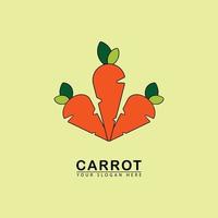 ícone abstrato do logotipo de três cenouras vetor