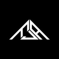 design criativo do logotipo da carta fja com gráfico vetorial, logotipo simples e moderno fja em forma de triângulo. vetor