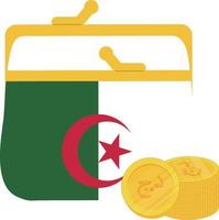 vetor de bandeira da argélia desenhado à mão, vetor de dinar argelino desenhado à mão