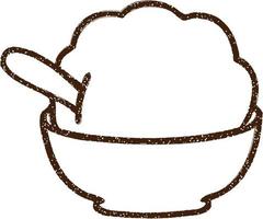 desenho de carvão de sorvete de chocolate vetor