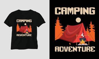 aventura de acampamento - design de camiseta de acampamento vetor