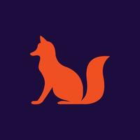 logotipo simples de silhueta animal raposa vetor