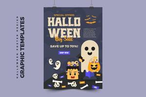 modelo de design gráfico de halloween simples e elegante que é fácil de personalizar vetor