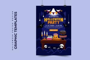 modelo de design gráfico de halloween simples e elegante que é fácil de personalizar vetor