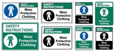 usar sinal de roupas de proteção vetor