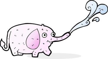 desenho animado pequeno elefante esguichando água vetor