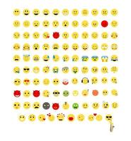 conjunto de ícones emoji coloridos vetor