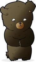 urso preto bonito dos desenhos animados vetor