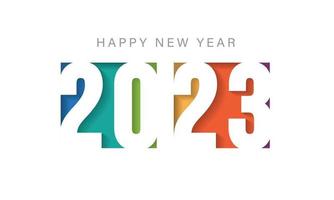 2023 design de plano de fundo feliz ano novo. cartão de felicitações, banner, pôster. ilustração vetorial. vetor
