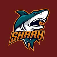vetor de ilustração de jogos de logotipo de mascote de tubarão