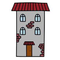 doodle ilustração isolada de vetor de casas desenhadas à mão fofa
