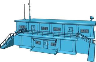 armazém azul, ilustração, vetor em fundo branco.