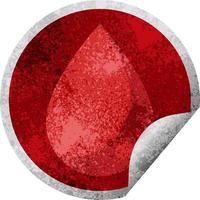 adesivo circular de ilustração vetorial gráfico de gota de sangue vetor