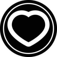 símbolo circular de vetor gráfico de coração