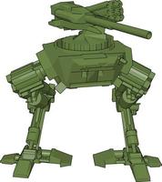 robô de guerra verde, ilustração, vetor em fundo branco.