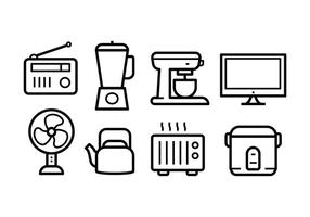 Conjunto grátis de ícones de eletrodomésticos vetor