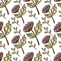 ilustração em vetor de flores formando um conjunto de padrão sem emenda. design de arte moderna com cores pastel para papel, capas, tecidos, decoração de interiores e outros usuários.