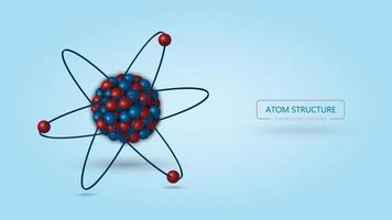 Estrutura atômica 3d, fundo químico vetor
