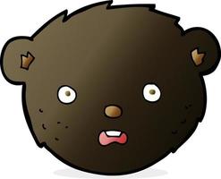 cara de urso preto dos desenhos animados vetor