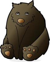 urso preto infeliz dos desenhos animados vetor