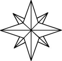 tatuagem em estilo de linha preta de uma estrela vetor