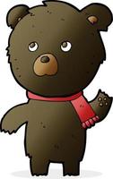 urso preto bonito dos desenhos animados vetor