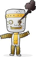 robô de ouro engraçado dos desenhos animados vetor