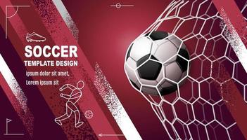 design de modelo de layout de futebol, futebol, tom magenta roxo, fundo esportivo vetor