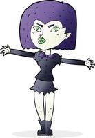 garota vampira dos desenhos animados vetor