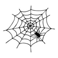 ilustração de teia de aranha desenhada de mão simples. clipart fofo de gossamer. doodle de halloween para impressão, web, design, decoração, logotipo vetor